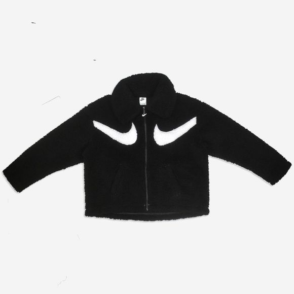 Nike Sportswear Swoosh Faux Fur Full-Zip Jacket - Picture 1 of 4